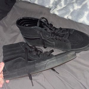 Black high top Vans. Size 8.5.